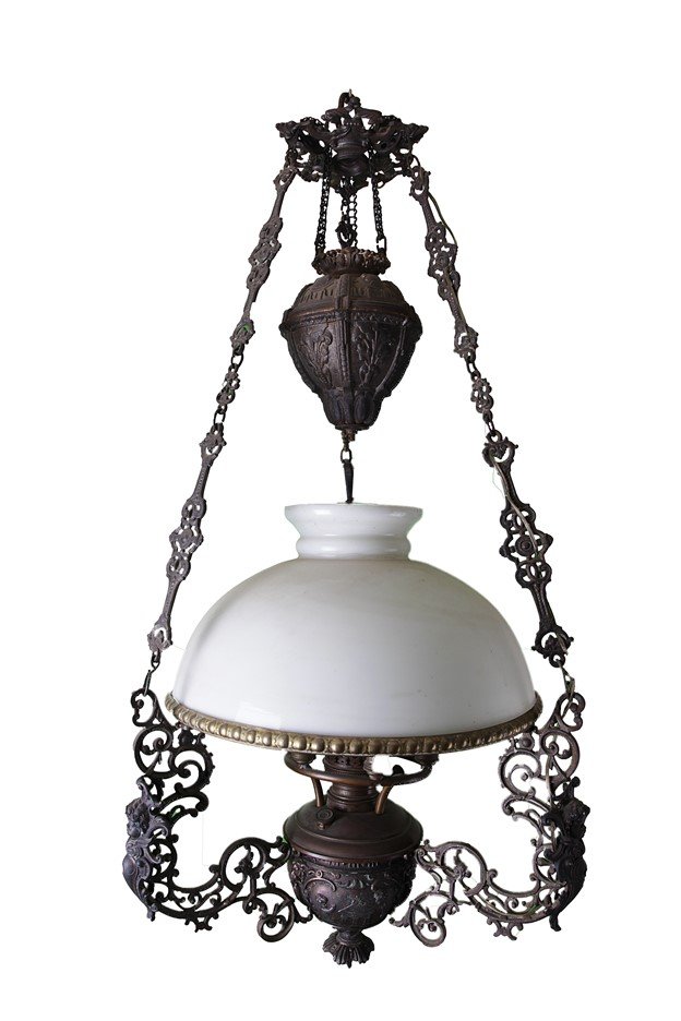 19th C. Gilded Iron Chandelier (1 of 6)