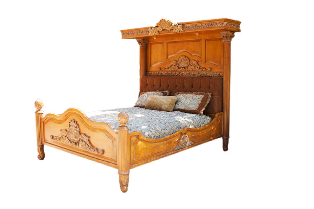 Signed Custom Made By Phyllis Morris Barcelona Bedroom: Please note that this lot has a reserve. PHYLLIS MORRIS began her design career in 1953 in Los Angeles, California by creating the "Poodle Lamp," a sculpture of her own poodle topped with a little fla