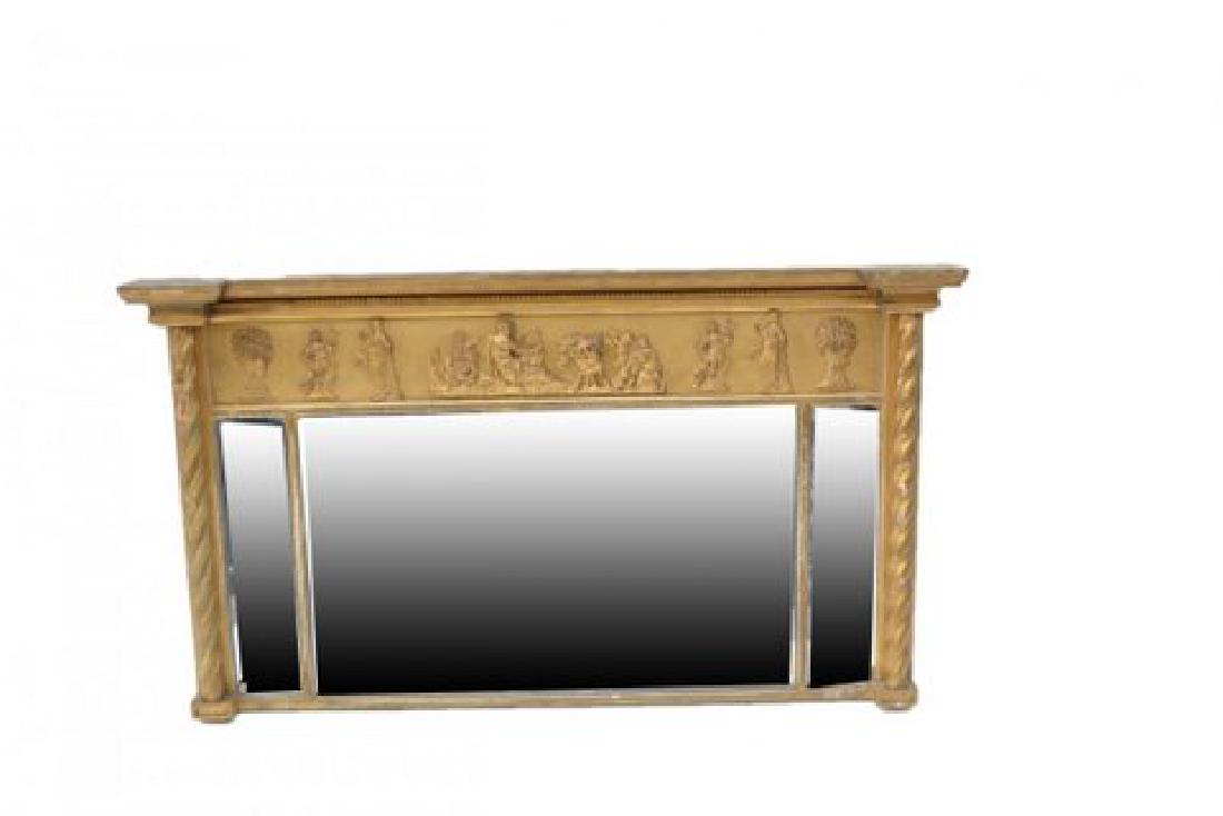 AMERICAN GILDED NEOCLASSICAL STYLE MANTLE MIRROR (1 of 2)