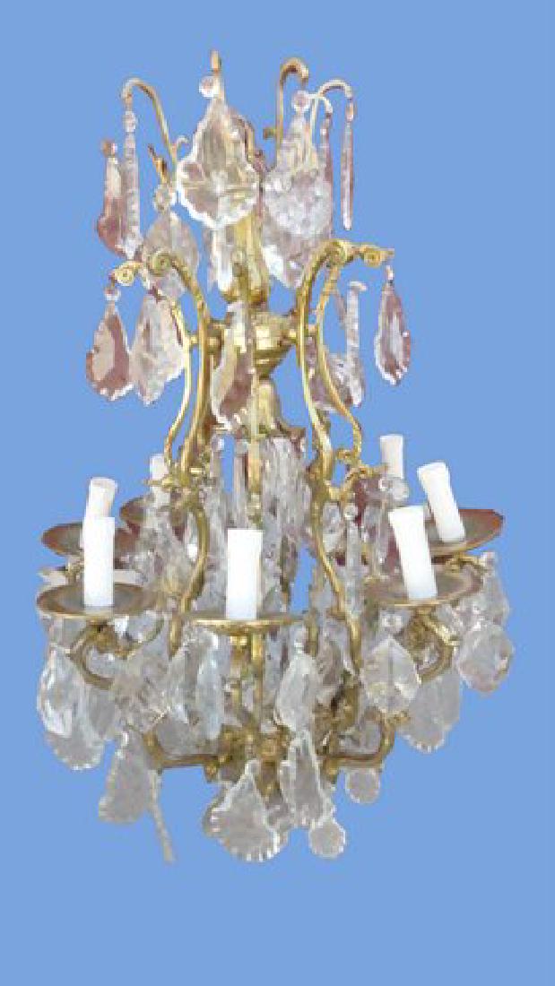 FANTASTIC BRASS AND LARGE CRYSTAL CHANDELIER (1 of 1)