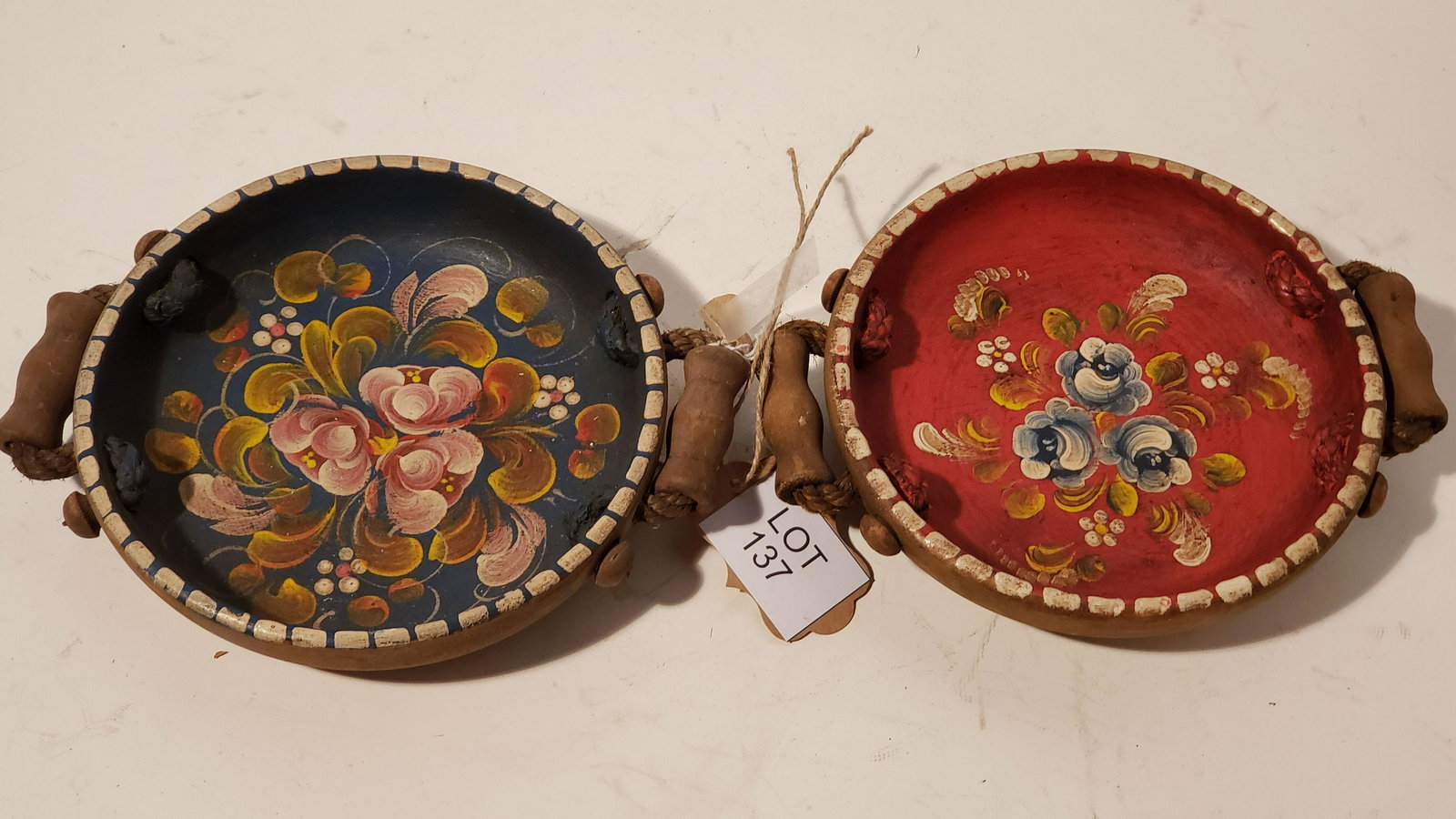 Hand Painted Scandinavian plates (a pair) (1 of 5)