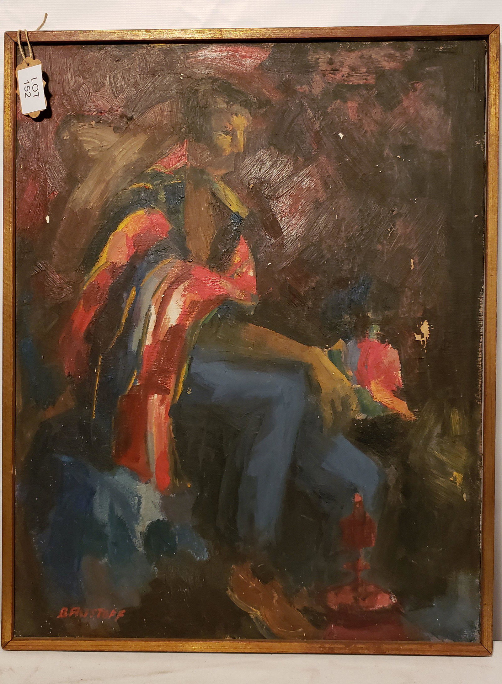 Antique Oil Painting on Canvas Mexican Artist: Signed Dorothy Rustoff, on the back handwritten Mexican and her name again Framed, couple of spots need repairs. Measures 28" X 22".