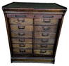 Antique Oak File Cabinet with 12 Drawers