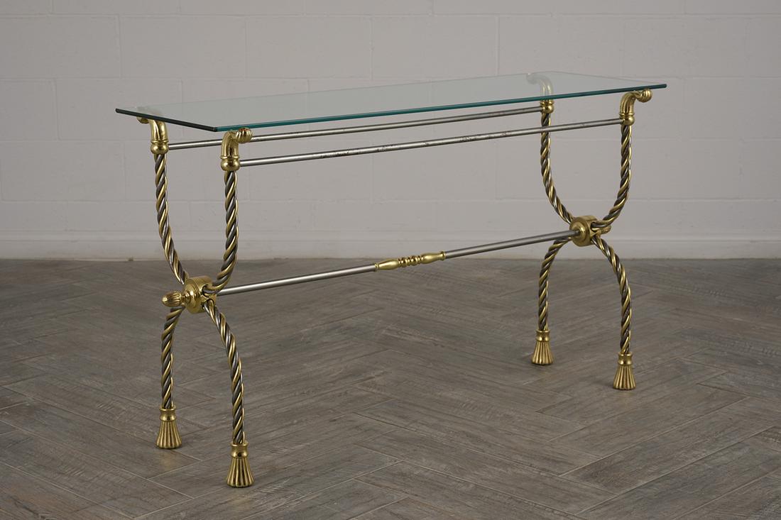 Mid Century Modern Chrome and Glass Console (1 of 5)