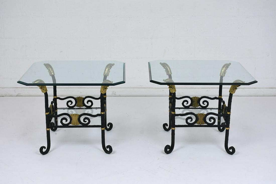 Pair of Brass and Iron Vintage Side Tables (1 of 5)