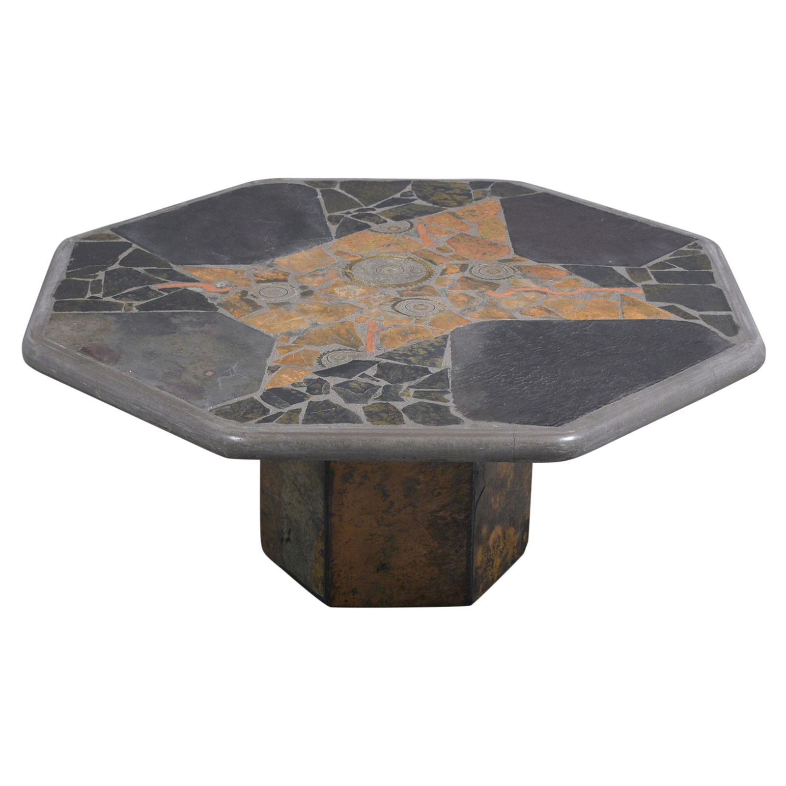 Vintage Stone Octagonal Coffee Table (1 of 6)