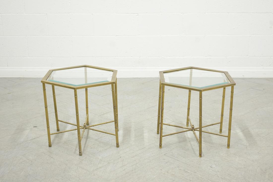 Pair of Brass & Glass Octagonal  Tables (1 of 4)