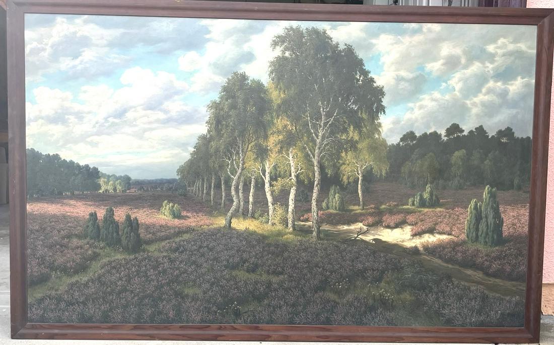 Listed German ARTIST Gustav Schmidt (1888-1972), Hannover 77" X 47" Landscape (1 of 10)