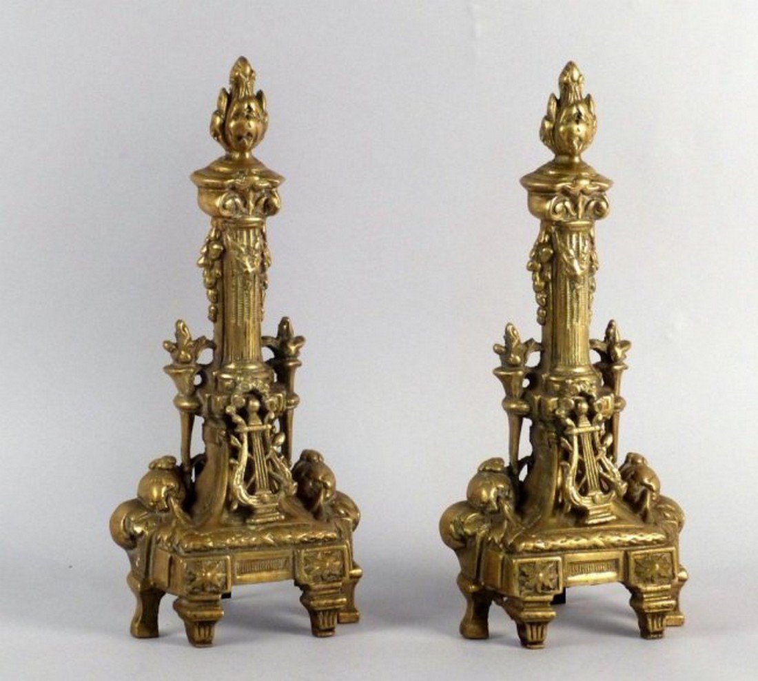 French Style Bronze Andirons (1 of 3)