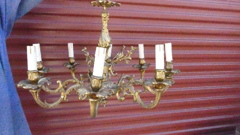 Louis XV Style Gilt Heavy Bronze 8 Lights Chandelier (1 of 3)