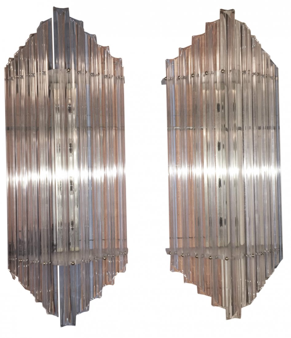 Pair of 30" Tall Lucite Mid -Century Lamps (1 of 4)