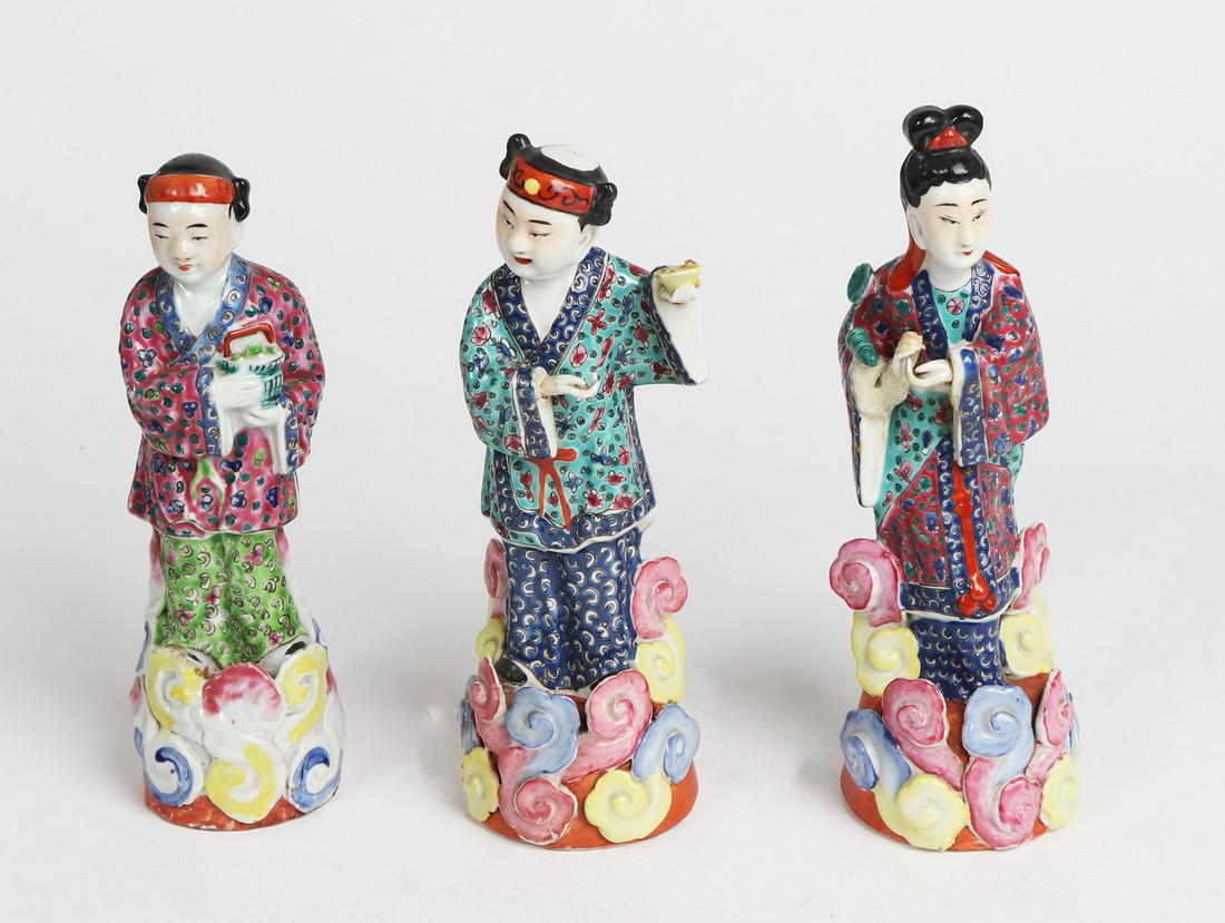 Trio Of Chinese Export Famille Rose Porcelain Figures (1 of 4)