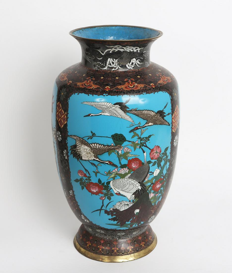 Japanese Cloisonne Jar with Cranes (1 of 4)