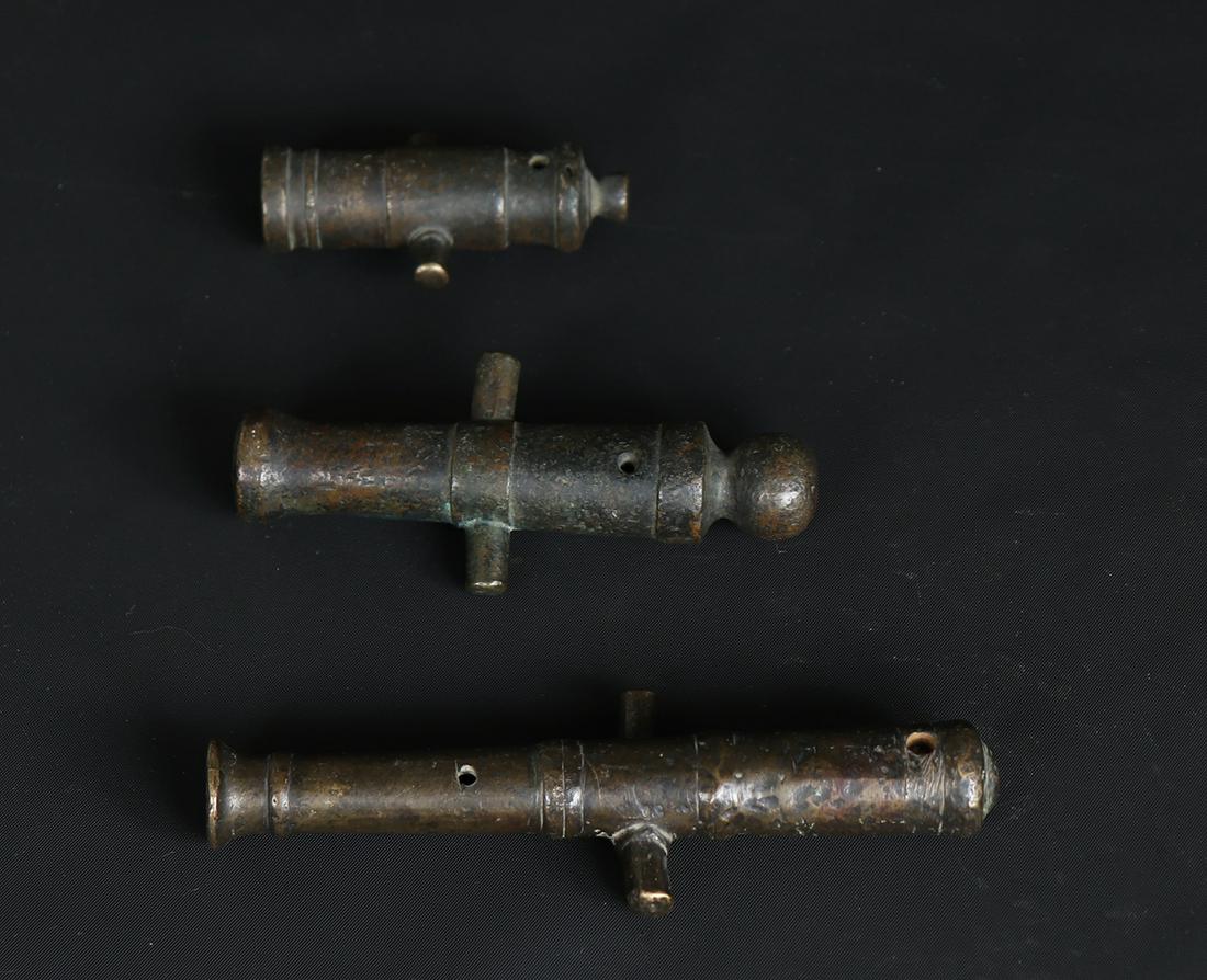 Trio of Early Bronze Saluting Cannon Barrels (1 of 5)
