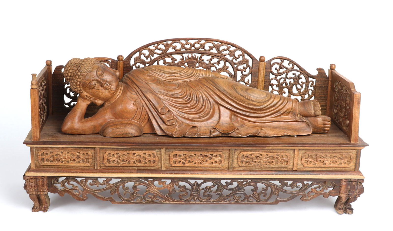 Wood Carved Reposed Sleeping Buddha (1 of 6)