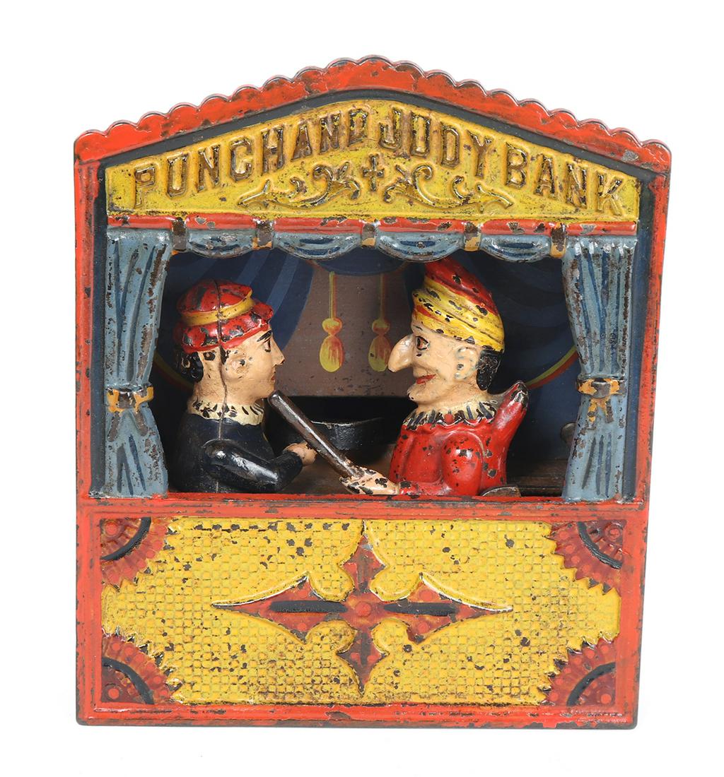 Punch & Judy Iron Mechanical Bank, Pat. 1884 (1 of 8)