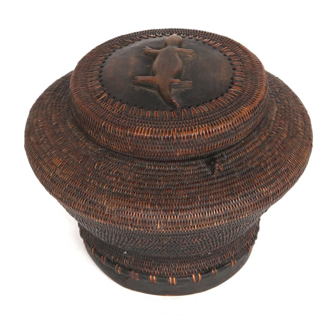 Philippines Plaited Rattan Lizard Basket, 20th c. (1 of 4)