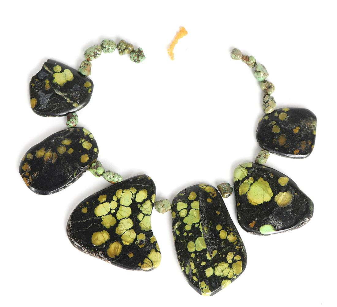 Healing Stone Necklace w/ Green Stone, Jasper, and Turquoise (1 of 2)