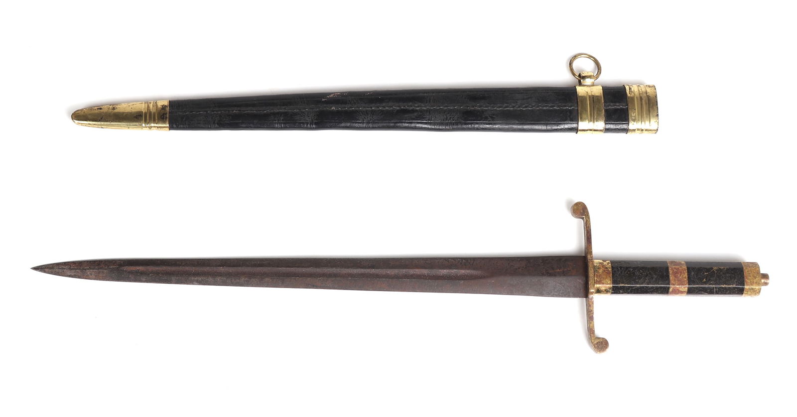 Fine British Naval Dirk or Dagger w/ scabbard, 19th c. (1 of 8)