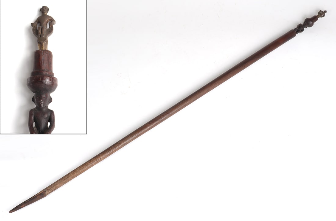 Filipino Double Human Finial Staff Auction