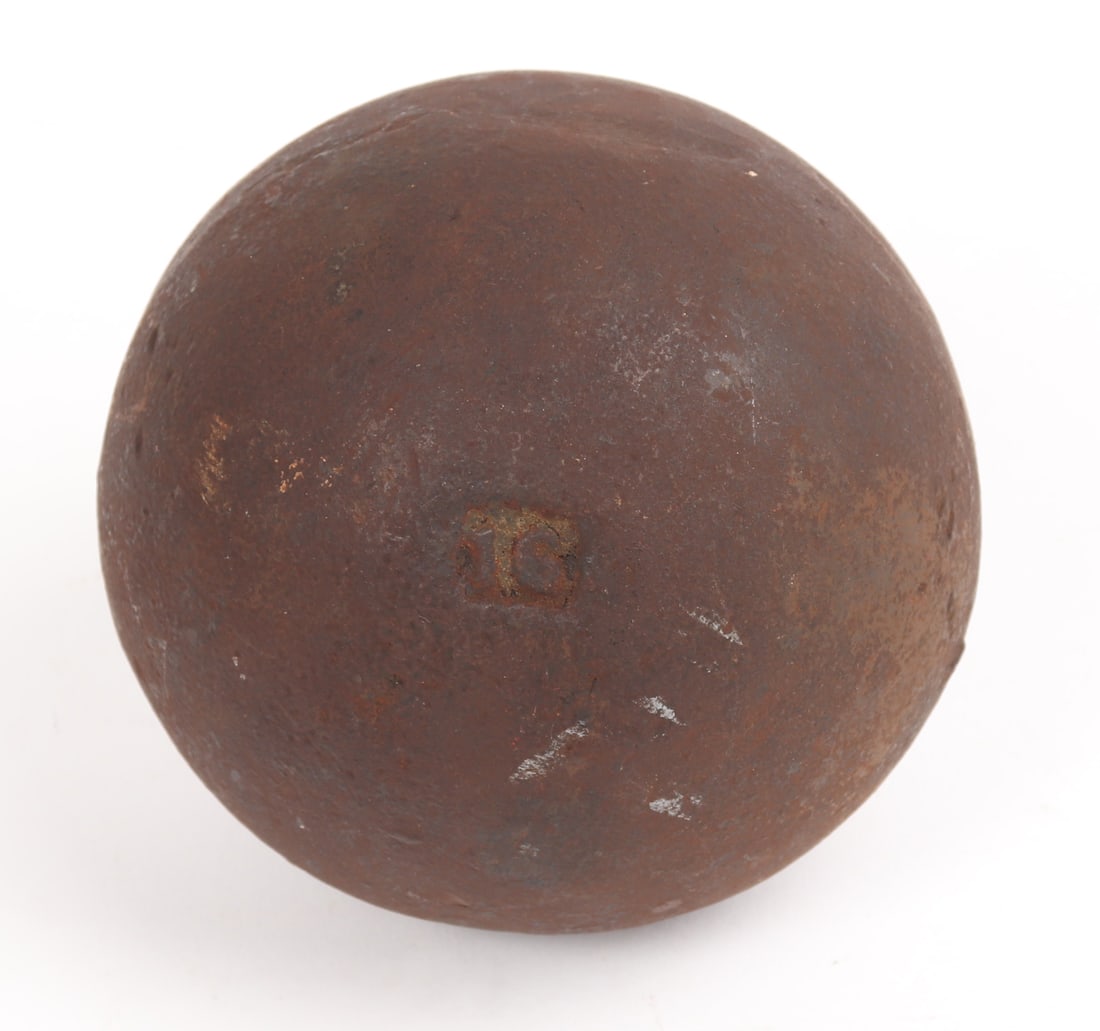 16 Pound Cannonball: Slamming into the side of a ship, this cannonball would travel at speeds up to 250 miles per hour out of a cannon, causing distinct gaping holes in it's wake. Most famously known is the iconic 16-poun