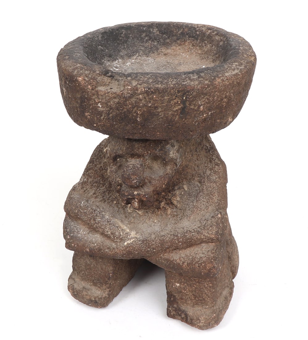 Aztec Stone "Old Fire God" Brazier, 1325-1521 CE (1 of 6)