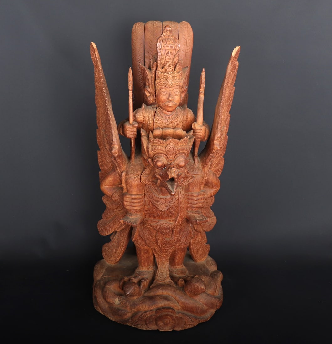 Balinese Wood Carving of Vishnu Riding Garuda (1 of 7)