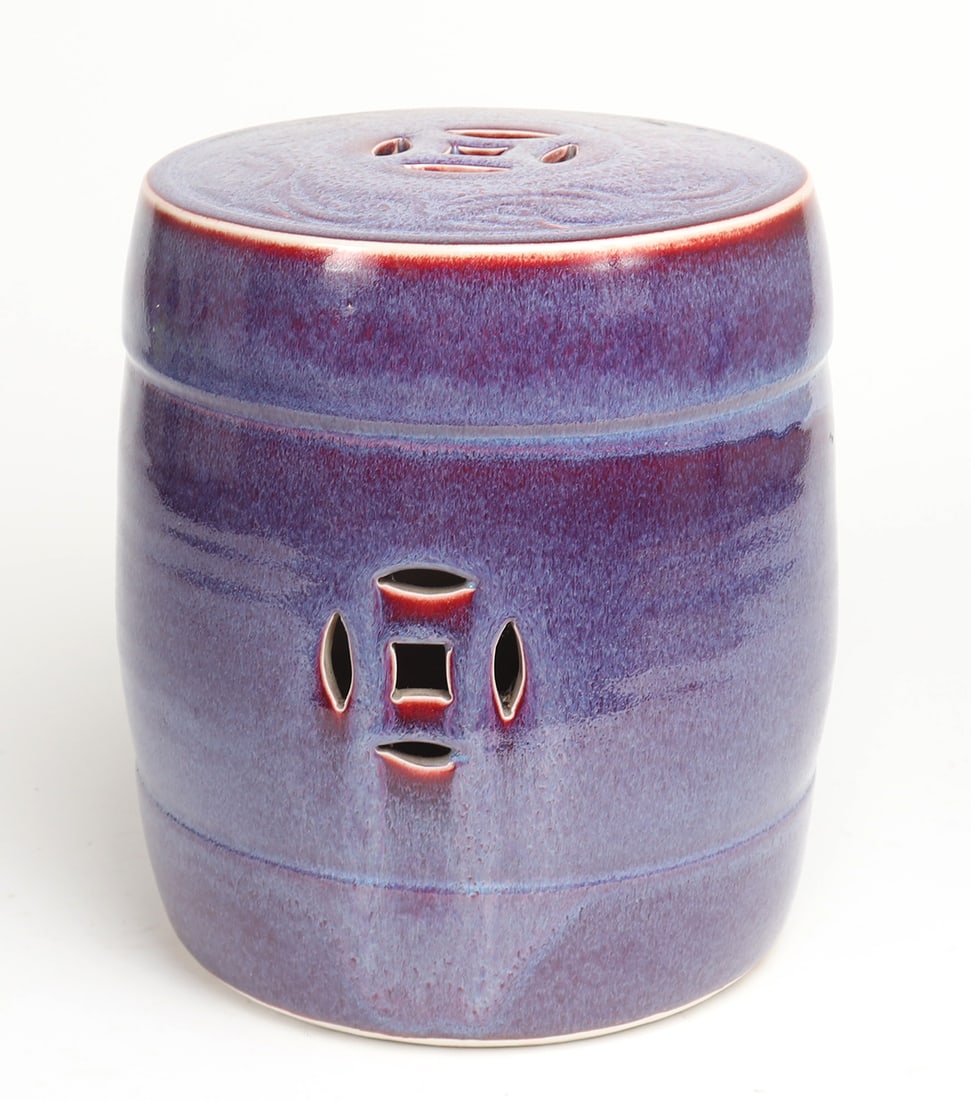 Chinese Flambe Glazed Childs Garden Seat (1 of 5)