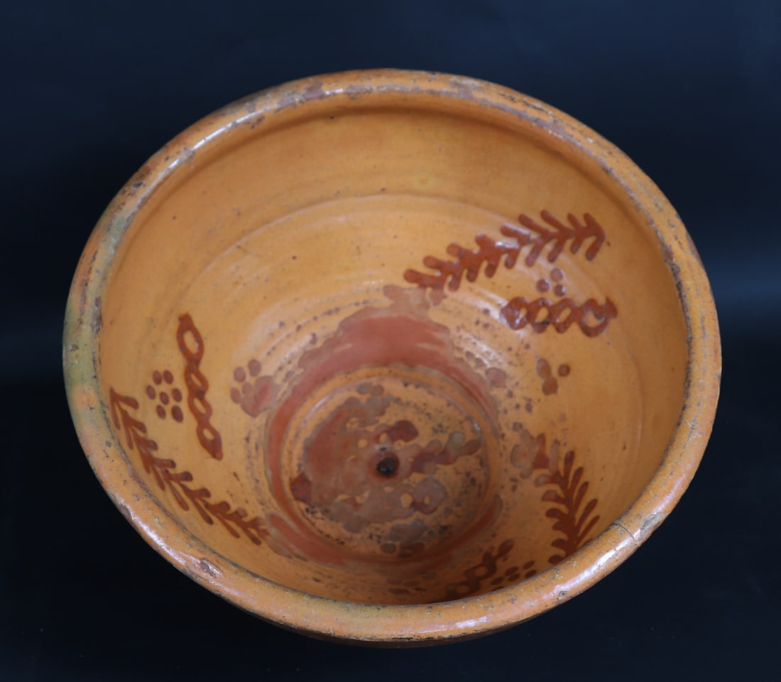 French Terracotta Redware Bowl, 19th C. (1 of 5)