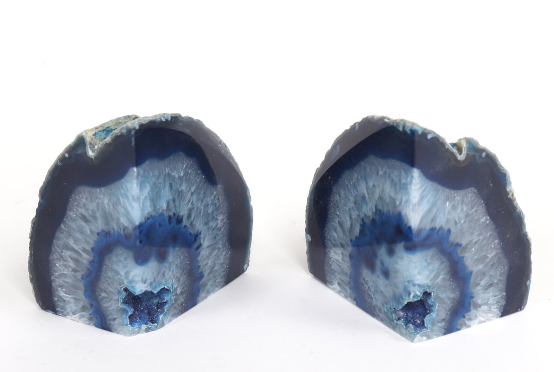 Gorgeous Quality Blue Agate Geode Bookends (1 of 6)