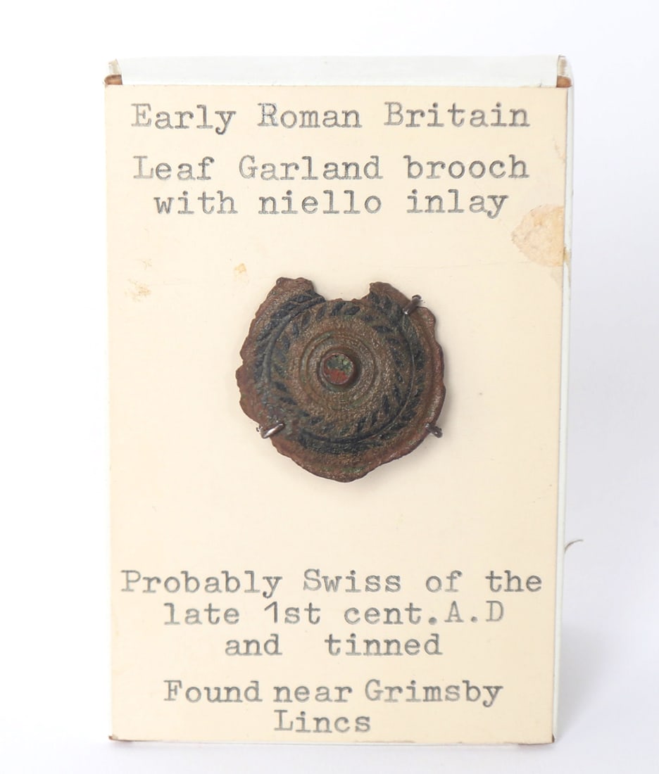 Romano British Bronze Circular Plate Fibula Brooch (1 of 3)