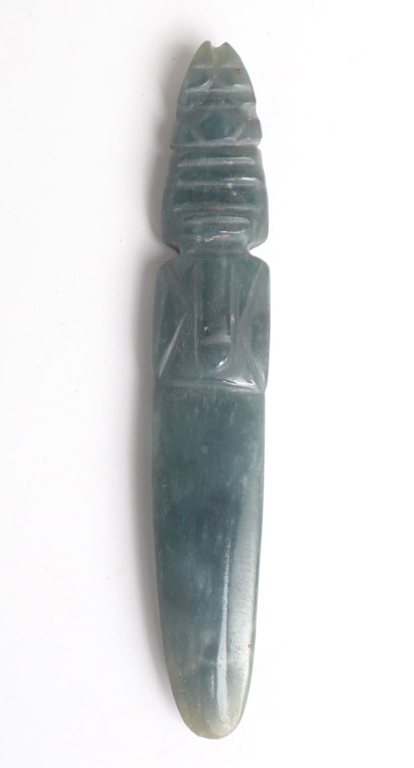 Pre-Columbian Translucent Blue-Green Jade Avian Celt, Costa Rican 100-800CE (1 of 8)