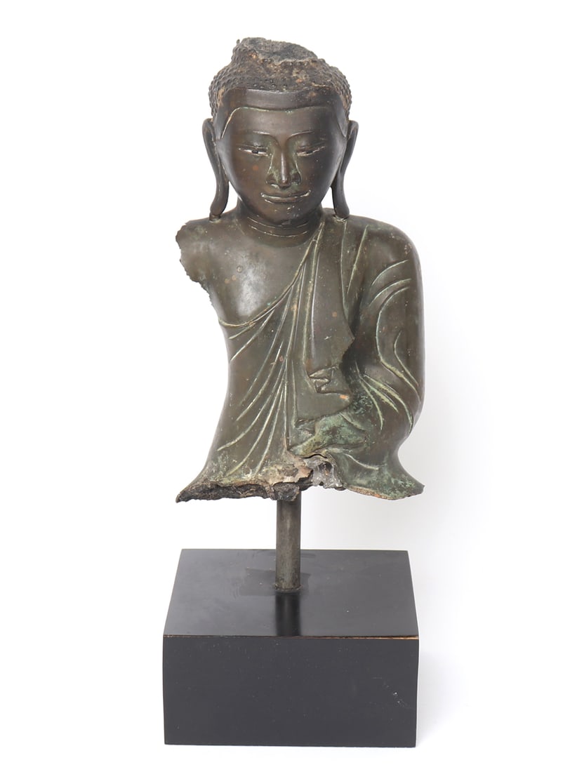 Exceptional Ancient Fragmented Bronze Thai Buddha, 18th c. (1 of 8)