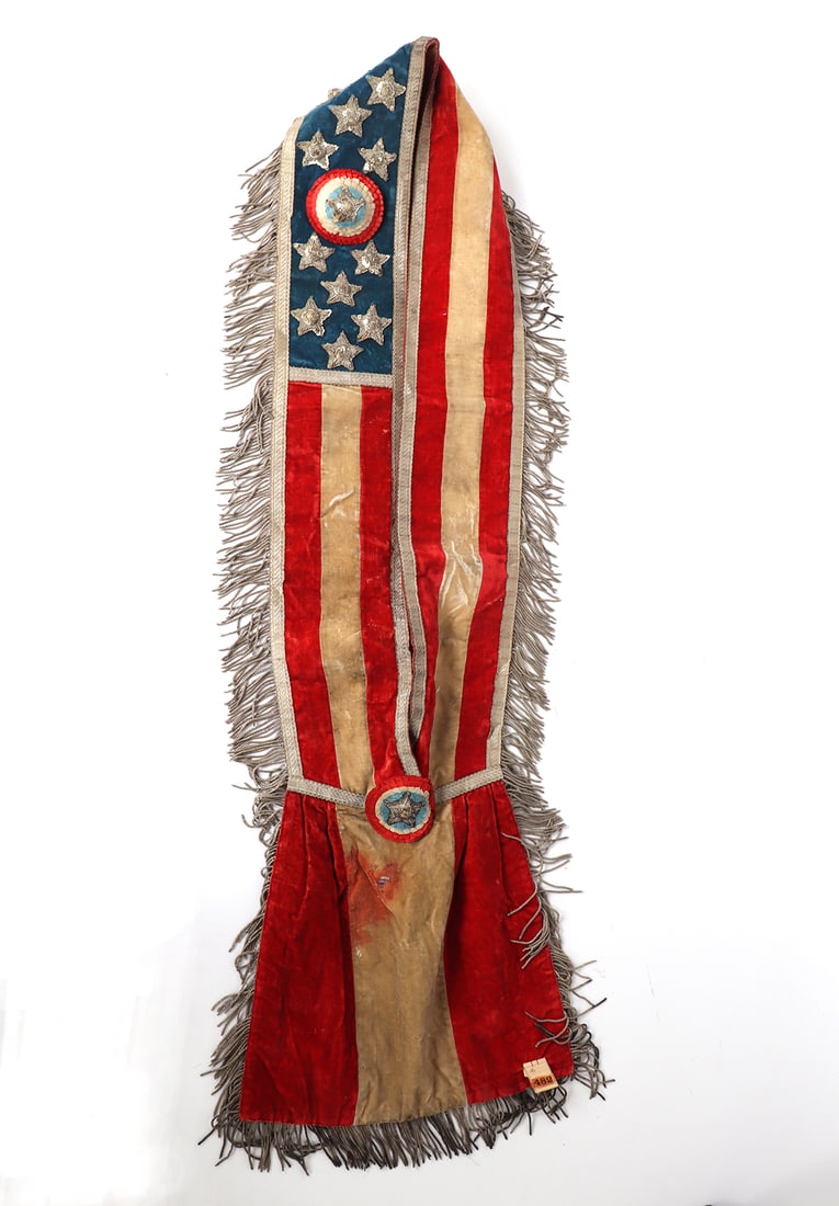 American "Sons of America" or "P.O.S. of A" Patriotic Sash, 19th century: Patriotic Order Sons of America (P.O.S. of A.) a fraternal order of patriotic American's established since 1847. The order worked to preserve the US constitution, public schools, and the American was 