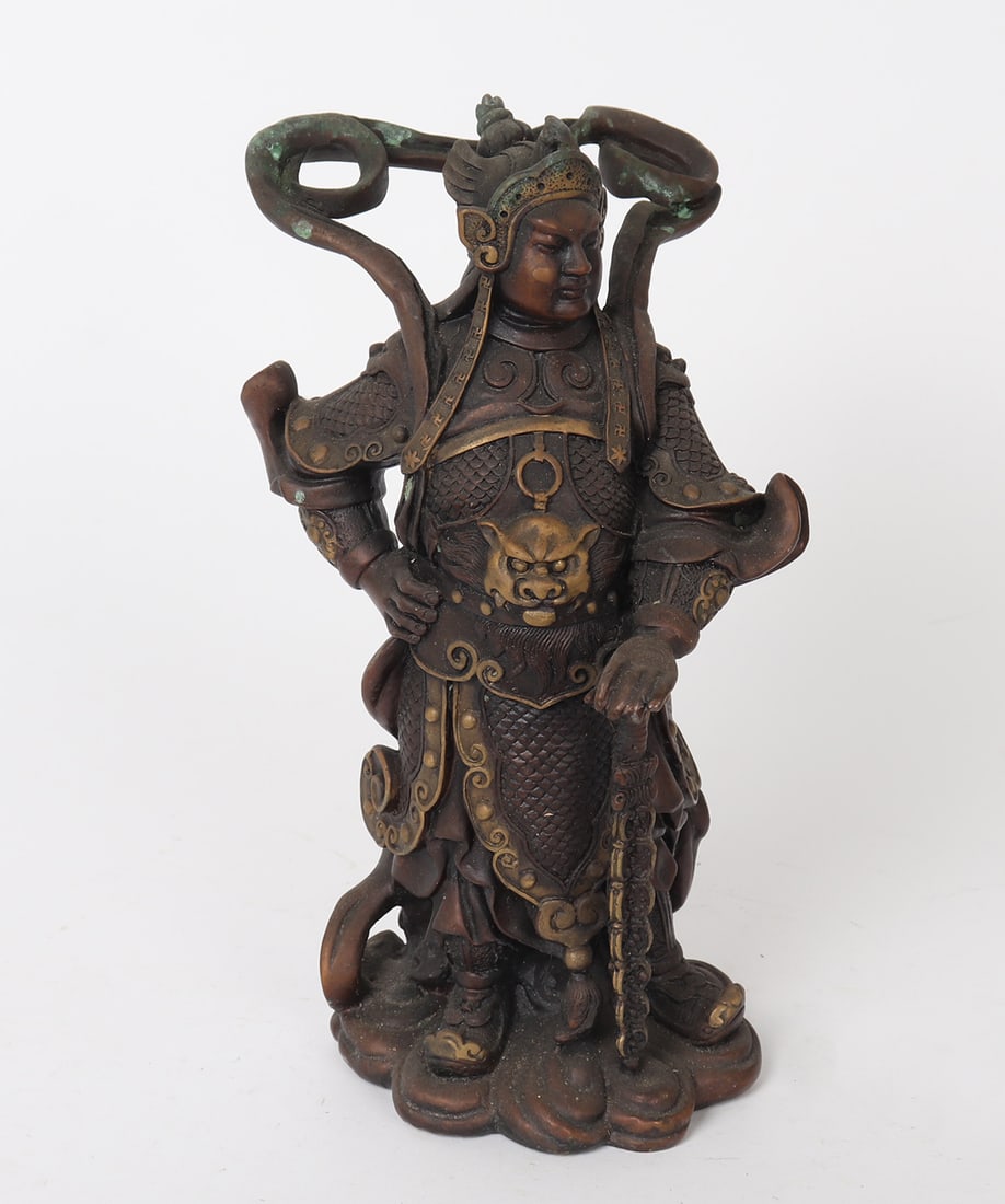 Chinese Bronze Wei Tuo Bodhisattva Statue (1 of 5)