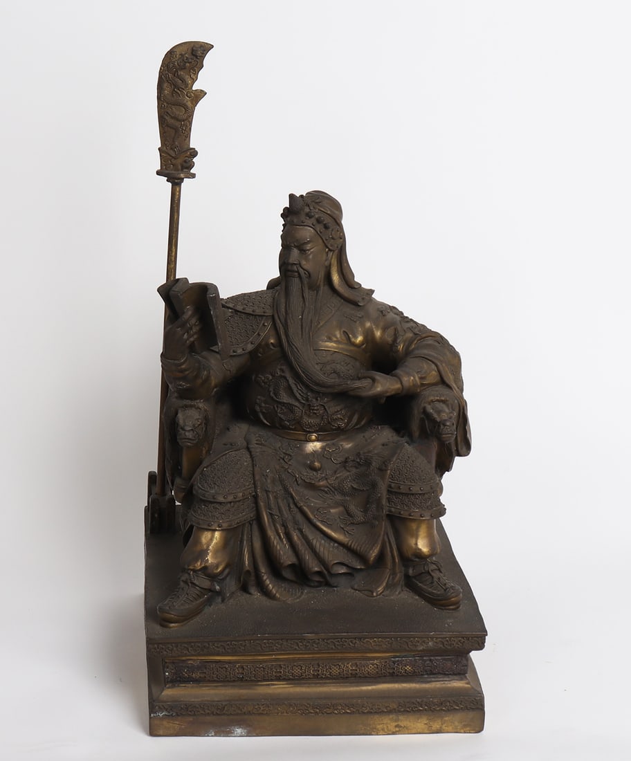 Chinese Metal Statue of Guan Yu (1 of 4)