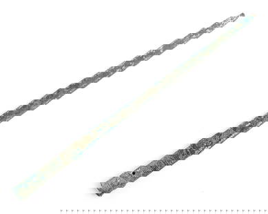 Superb Luristan Spear, Circa 1000 BCE: Superb Luristan spear circa 1000 BCE. The socket decorated with relief motifs and turnings. The shaft with chevron decoration. Ultra fine original patination. Piece brought from Turkey to the United