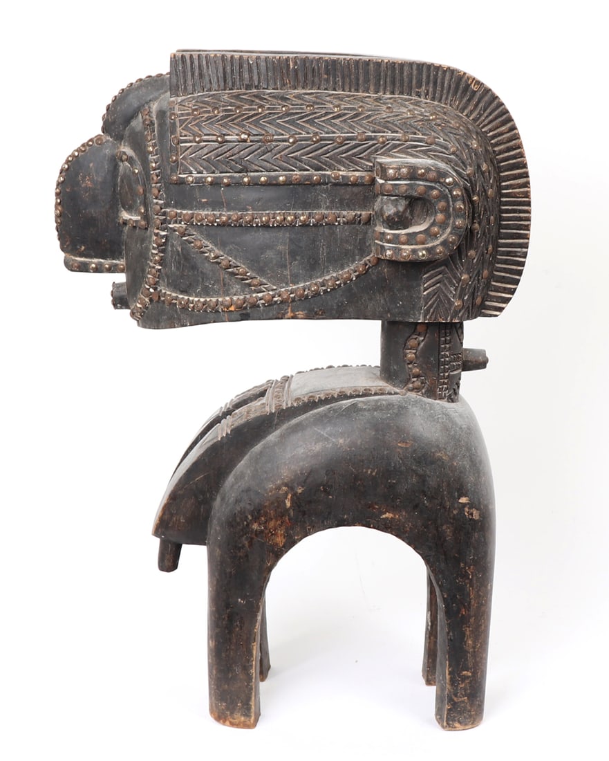 African Nimba Long Nose Wood Shoulder Mask (1 of 6)