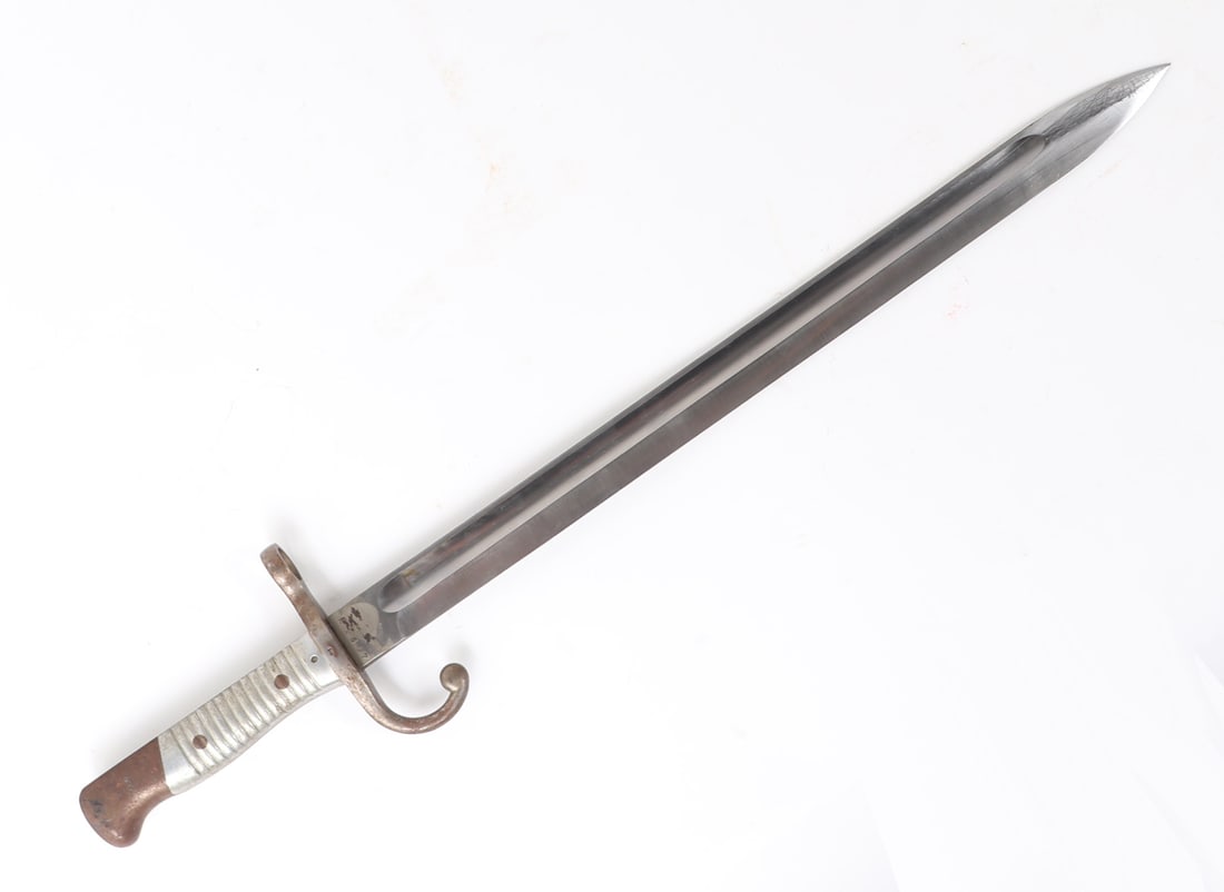 Argentine Republic Mauser M1891 Rifle Bayonet: Argentinian Mauser rifle bayonet poof marked throughout and reading to the blade Solingen Weyersberg, Kirschbrum & Co. The reverse Argentina 1891 E2567. Size 21 1/4" L, blade 14 3/4" L