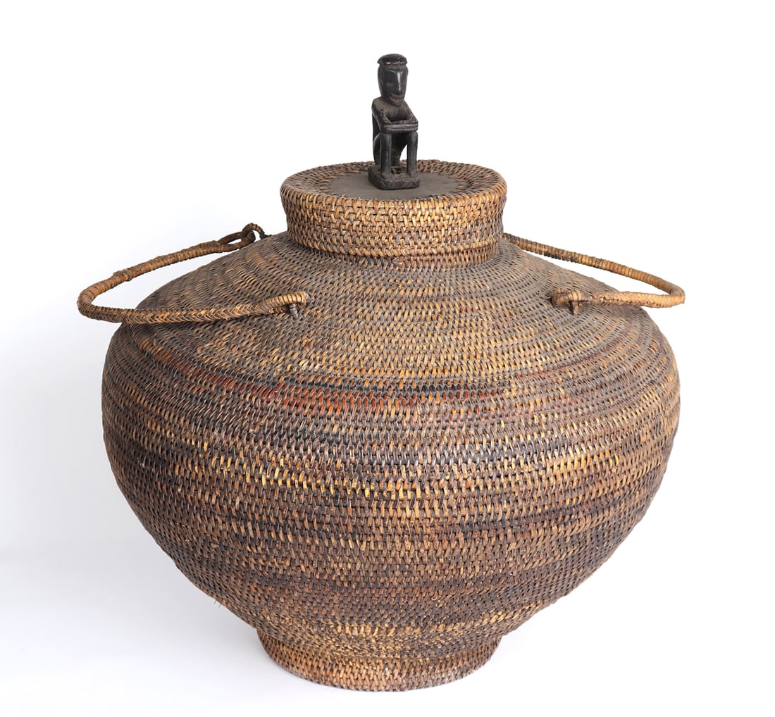 Vintage Large Bontoc Rice Basket w/ Bulul (1 of 6)