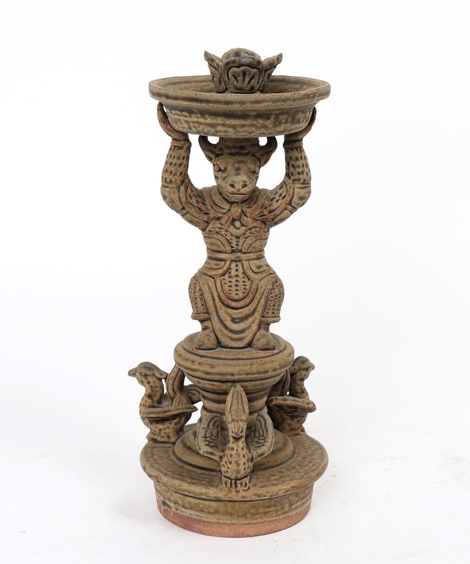 Chinese Porcelain Zoomorphic Candlestick (1 of 7)