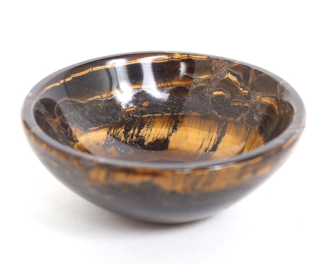 Miniature Tiger Eye Carved Dish (1 of 4)