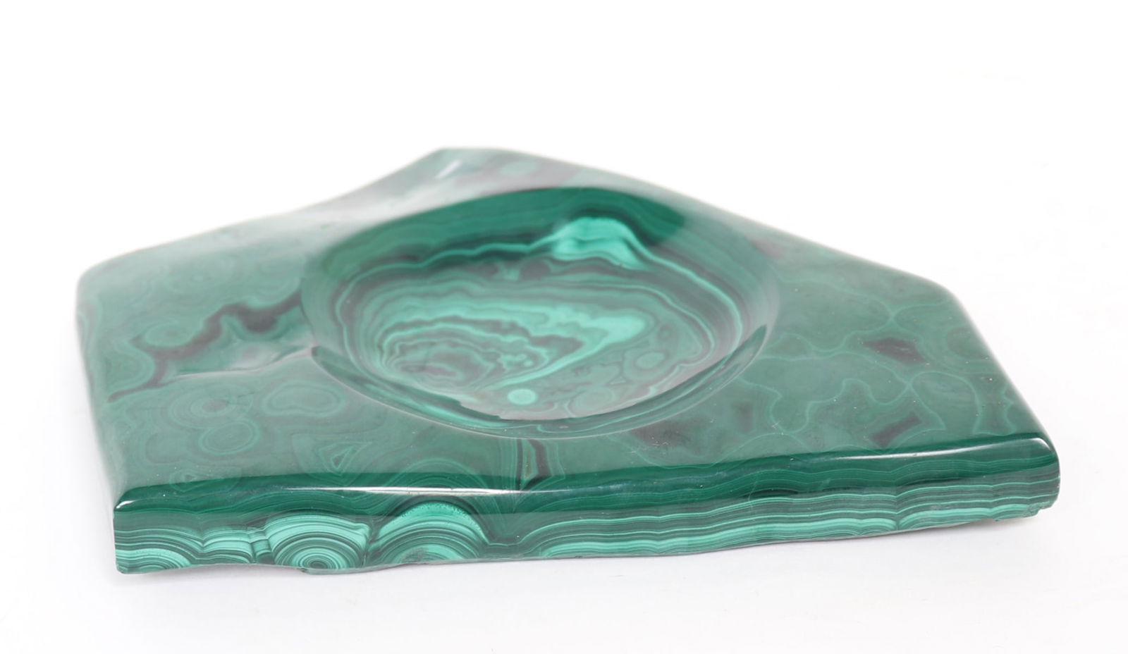 Gorgeous Polished and Carved Malachite Change Dish (1 of 4)
