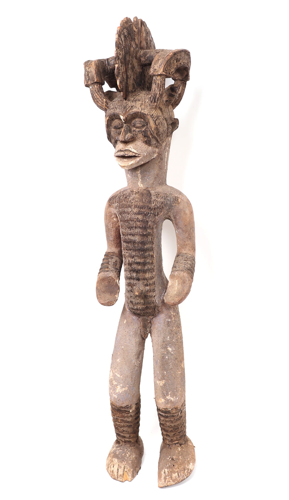 Tall Ibo Standing Figure w/ Elaborate Headdress (1 of 9)