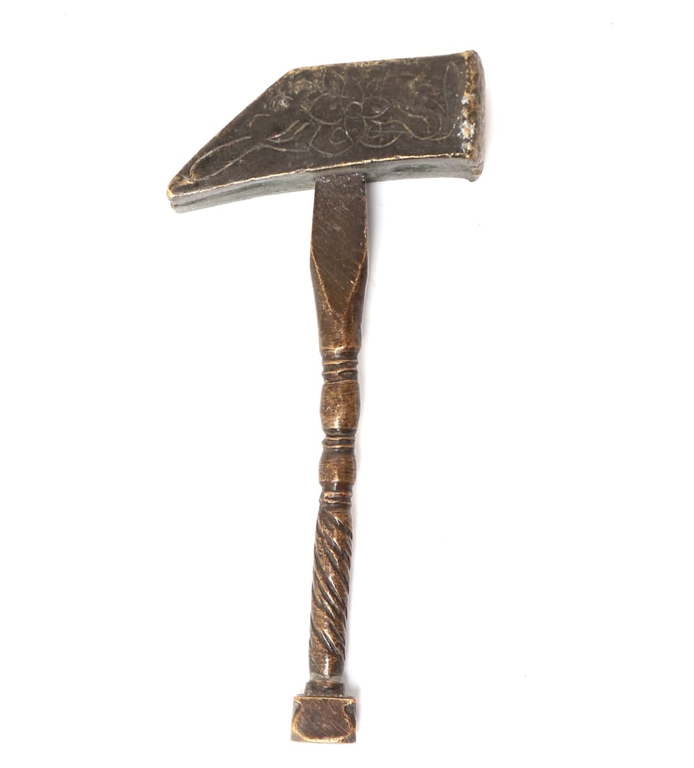 Brass Lotus Shoe Artisan Hammer, 19th century (1 of 8)