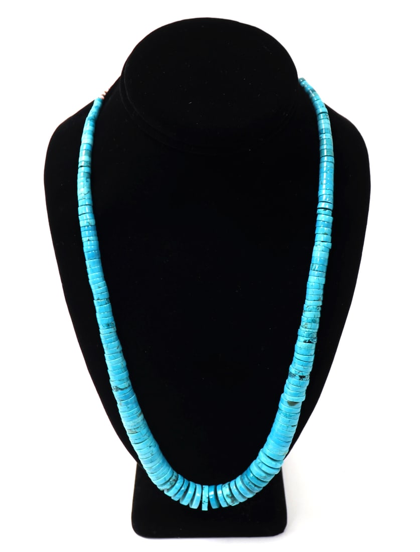 Vintage Graduated Turquoise Disc Necklace (1 of 5)