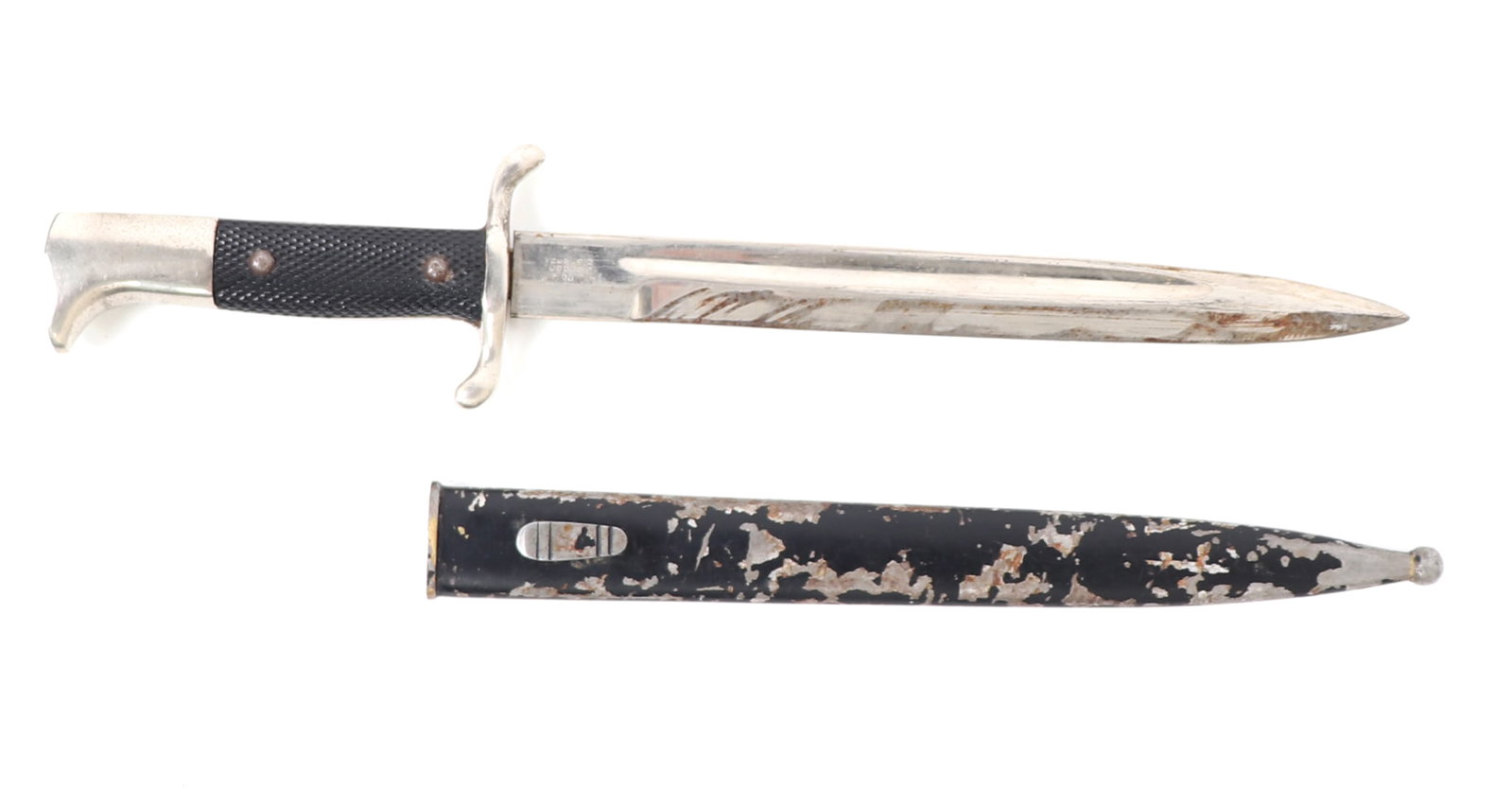 WWII Dress Bayonet, by Ziegler Giengen: Original German WWII dress bayonet by A. Ziegler Giengen An. Brenz with scabbard. Size 15 1/2" L, blade 8" L Ex-Southern Califonia Estate