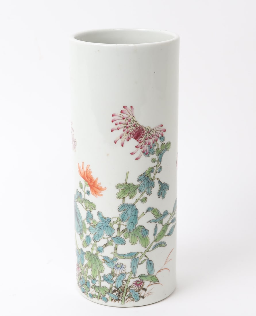 Chinese Porcelain Cylinder Vase, Marked Guangxu Emperor (1 of 8)
