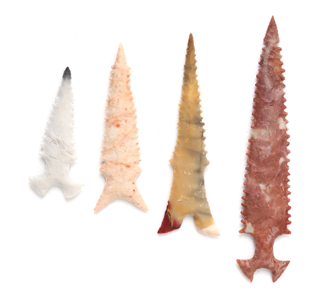 Four Native American Stone Arrowheads (1 of 2)