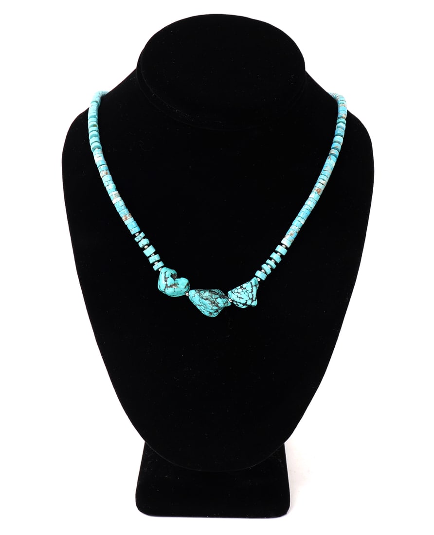 Gorgeous Raw Natural Turquoise Chunk Necklace (1 of 5)